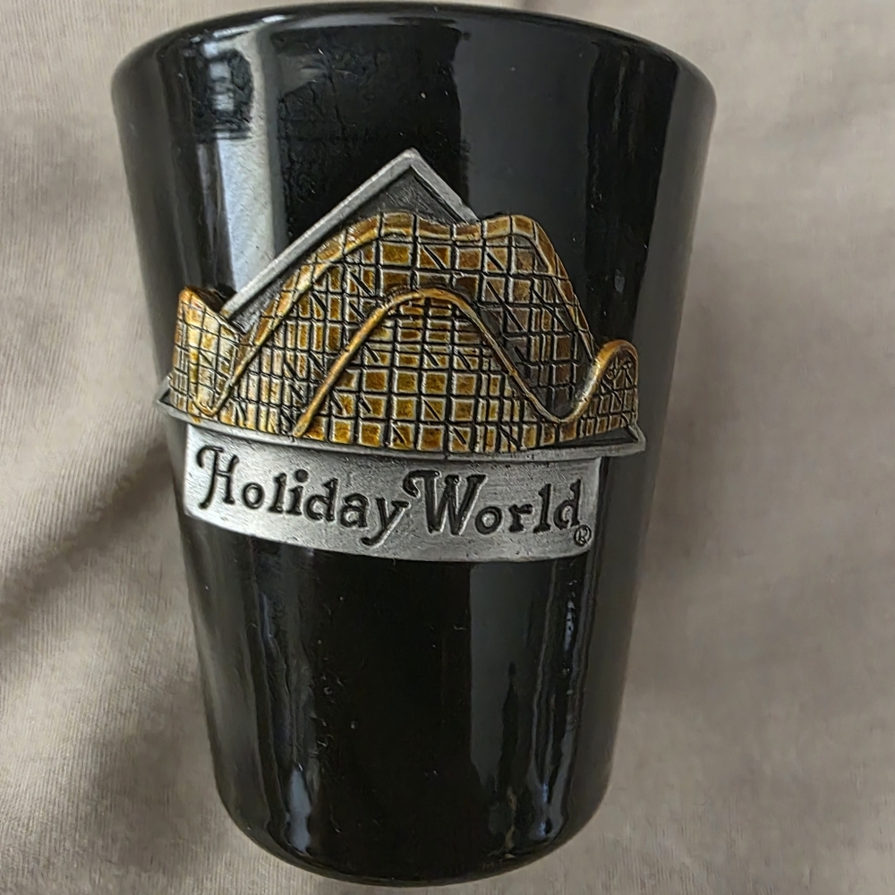 RARE Holiday World Indiana Theme Park Pewter Roller Coaster Decal